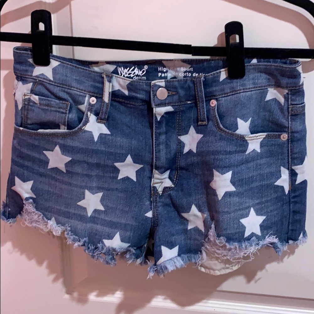 Denim star shorts